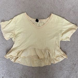 WILD FABLE SMALL LIGHT ORANGE V NECK CROP TOP